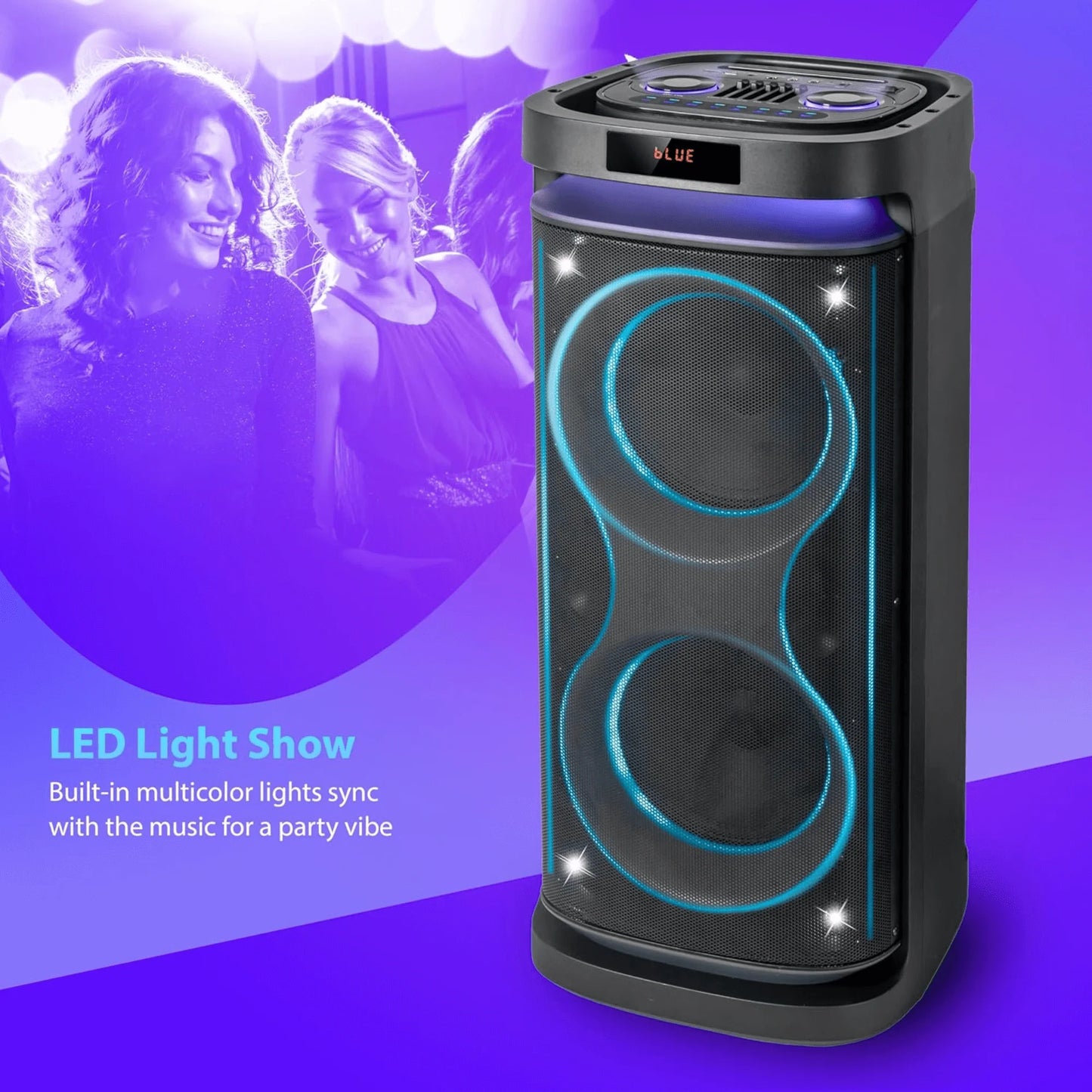 IQ Sound 2X10-Inch Portable Bluetooth DJ Speaker