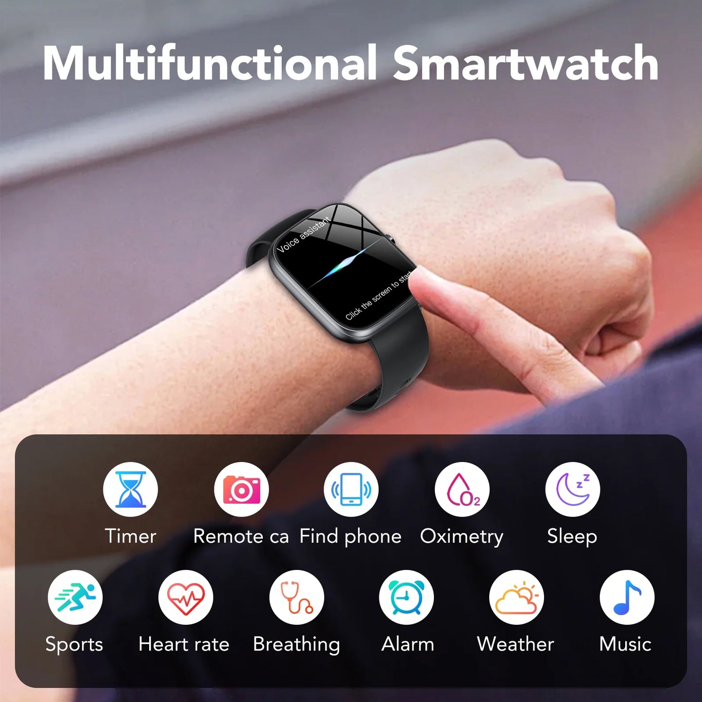 2025 NEW 1.91''HD Screen Smart Watch for Android and Iphone,Answer/Make Calls/100 Sports Modes/Message Reminder,Ip68 Waterproof Outdoor Fitness Tracker Women Men,(Perfect for Holiday Gifts)