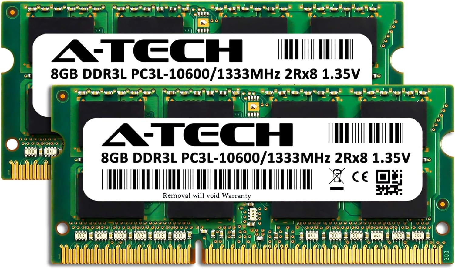16GB (2X8Gb) DDR3/DDR3L 1333Mhz PC3L-10600 (PC3-10600) CL9 SODIMM 2Rx8 1.35V 204-Pin Non-Ecc SO-DIMM Laptop, Notebook RAM Memory Modules