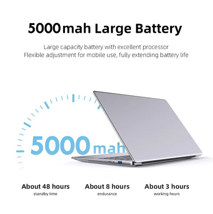 2025 Laptop Computer Windows 11 Notebook 14.1 Inch Intel Atom A3950 12GB 512GB 1920*1080 Resolution Office Study PC computer