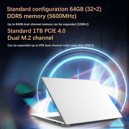 YSJMNPC New 15.6 Inch Gaming Laptop AMD Ryzen7 8845HS  2*DDR5 MAX 64GB Support 5600MHz 2*M.2 Nvme SSD Windows11 WIFI 6