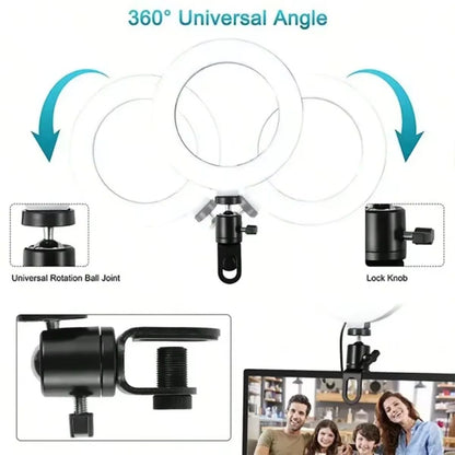 10inch Selfie Ring Light Photography Fill Light Led Ring Lamp with Pan tilt for Video Recording Live Broadcast Selfie Ringlights