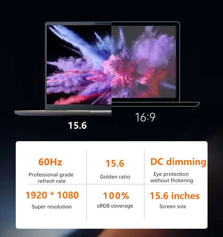 YSJMNPC New 15.6 Inch Gaming Laptop AMD Ryzen7 8845HS  2*DDR5 MAX 64GB Support 5600MHz 2*M.2 Nvme SSD Windows11 WIFI 6