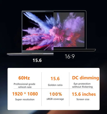 YSJMNPC New 15.6 Inch Gaming Laptop AMD Ryzen7 8845HS  2*DDR5 MAX 64GB Support 5600MHz 2*M.2 Nvme SSD Windows11 WIFI 6