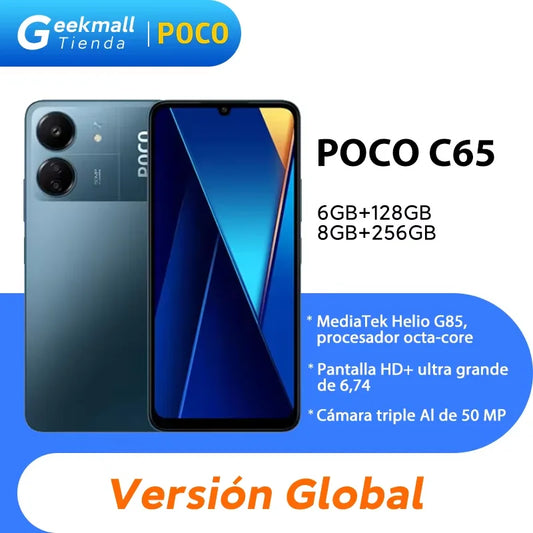 Global Version POCO C65 MediaTek Helio G85 6.74" Dot Drop Display 50MP Camera 5000mAh Large Battery 3.5mm headphone jack