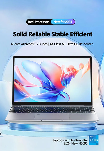 17.3 inch Intel N5095/N95 Office Laptop 32GB RAM 2TB SSD  Fingerprint Print DDR4 Window11 Backlit Keypad Portable Notebook PC