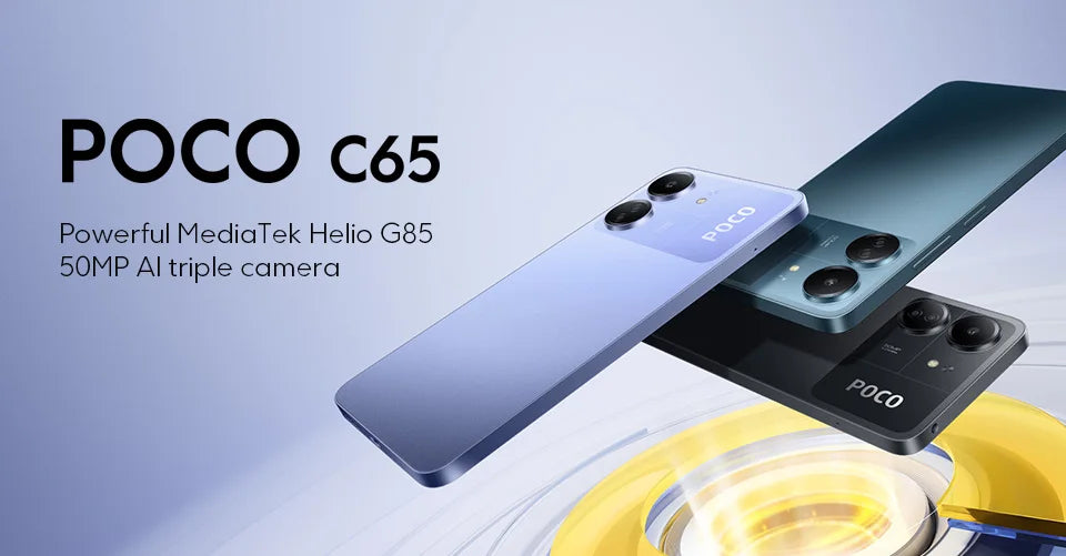 Global Version POCO C65 MediaTek Helio G85 6.74" Dot Drop Display 50MP Camera 5000mAh Large Battery 3.5mm headphone jack