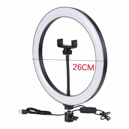 10inch Selfie Ring Light Photography Fill Light Led Ring Lamp with Pan tilt for Video Recording Live Broadcast Selfie Ringlights