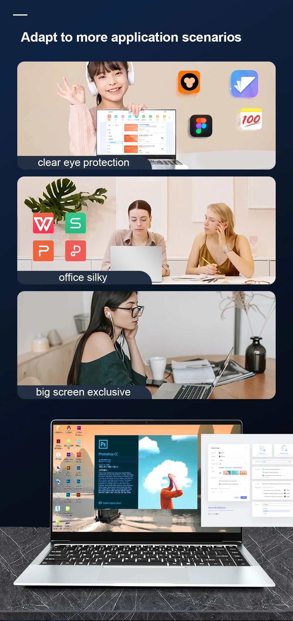 2025 Laptop Computer Windows 11 Notebook 14.1 Inch Intel Atom A3950 12GB 512GB 1920*1080 Resolution Office Study PC computer