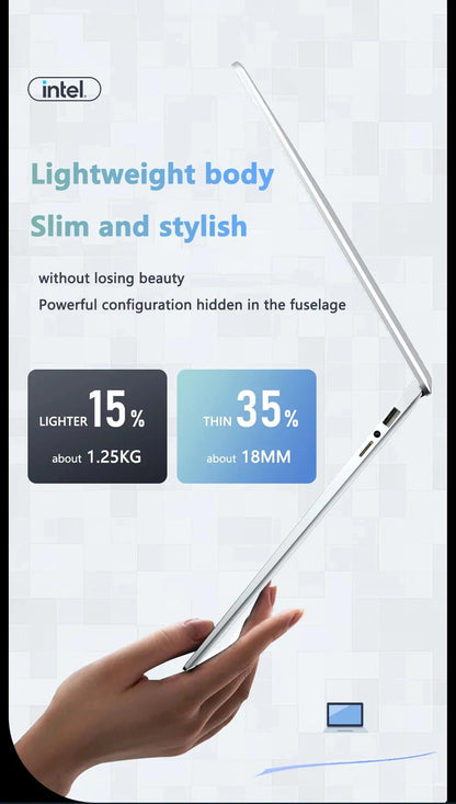 2025 Laptop Computer Windows 11 Notebook 14.1 Inch Intel Atom A3950 12GB 512GB 1920*1080 Resolution Office Study PC computer