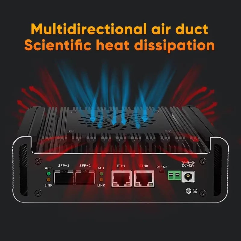 Topton 2x10G SFP Solid Firewall Router Intel i3 N355 N305 N150 2xi226-V 2.5G Mini PC 2xNVMe 2HD DDR5 pfSense Proxmox ESXi AES-NI