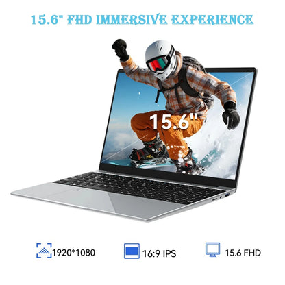 LENO NEW 15.6" Portable Laptop Intel 6500Y 32GB RAM 2TB SSD 5000mAh Office Windows11 Notebook PC Gamer with Backlit Fingerprint