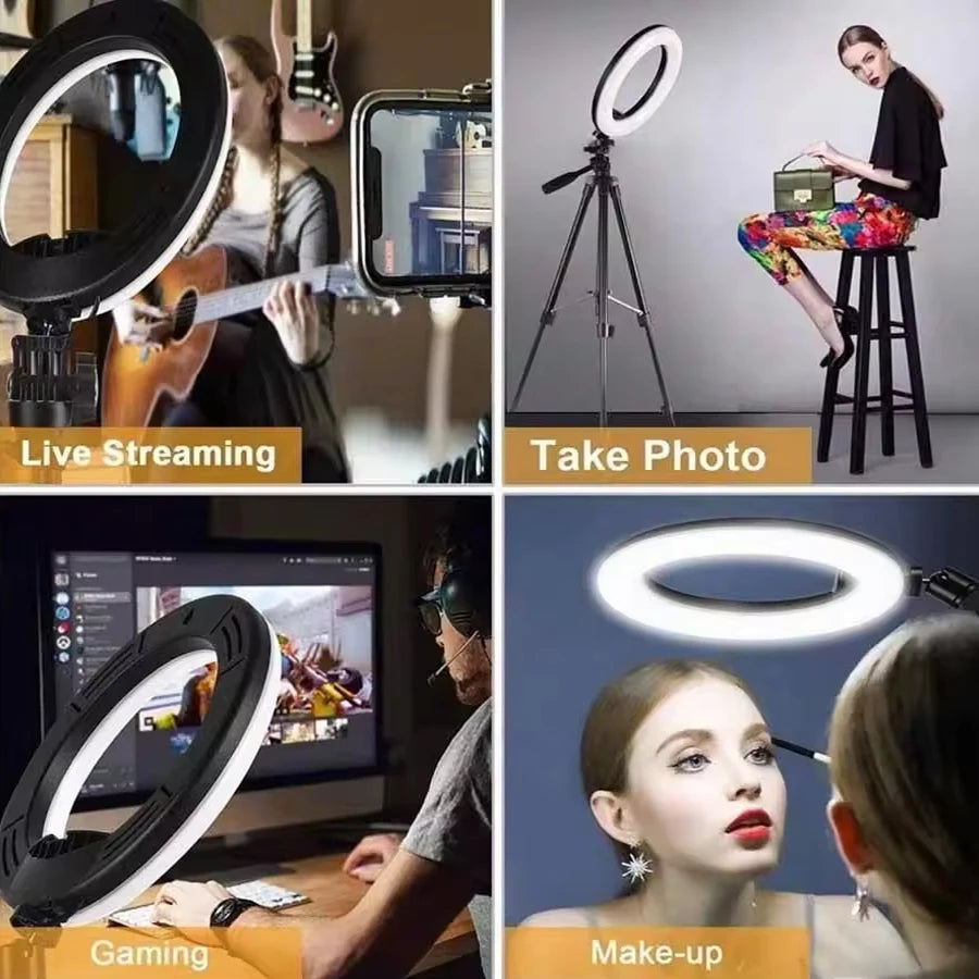 10inch Selfie Ring Light Photography Fill Light Led Ring Lamp with Pan tilt for Video Recording Live Broadcast Selfie Ringlights