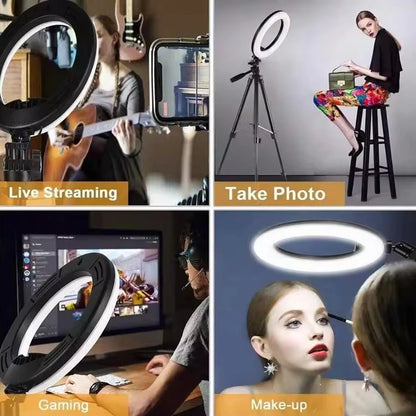10inch Selfie Ring Light Photography Fill Light Led Ring Lamp with Pan tilt for Video Recording Live Broadcast Selfie Ringlights