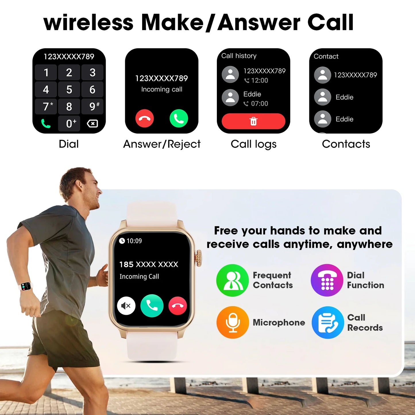 46Mm Extra Large Battery Smartwatch, (Answer Make Calls/Standby Time 60 Days/120+ Sport Mode)Fits for Android and Iphone Devices,Perfect Gift (Pink)